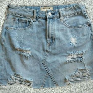 Pacsun Light-wash Distressed Denim Skirt